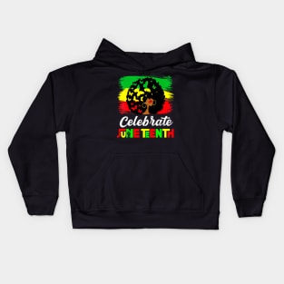 Juneteenth Afro Woman Black Queen African American Melanin Kids Hoodie